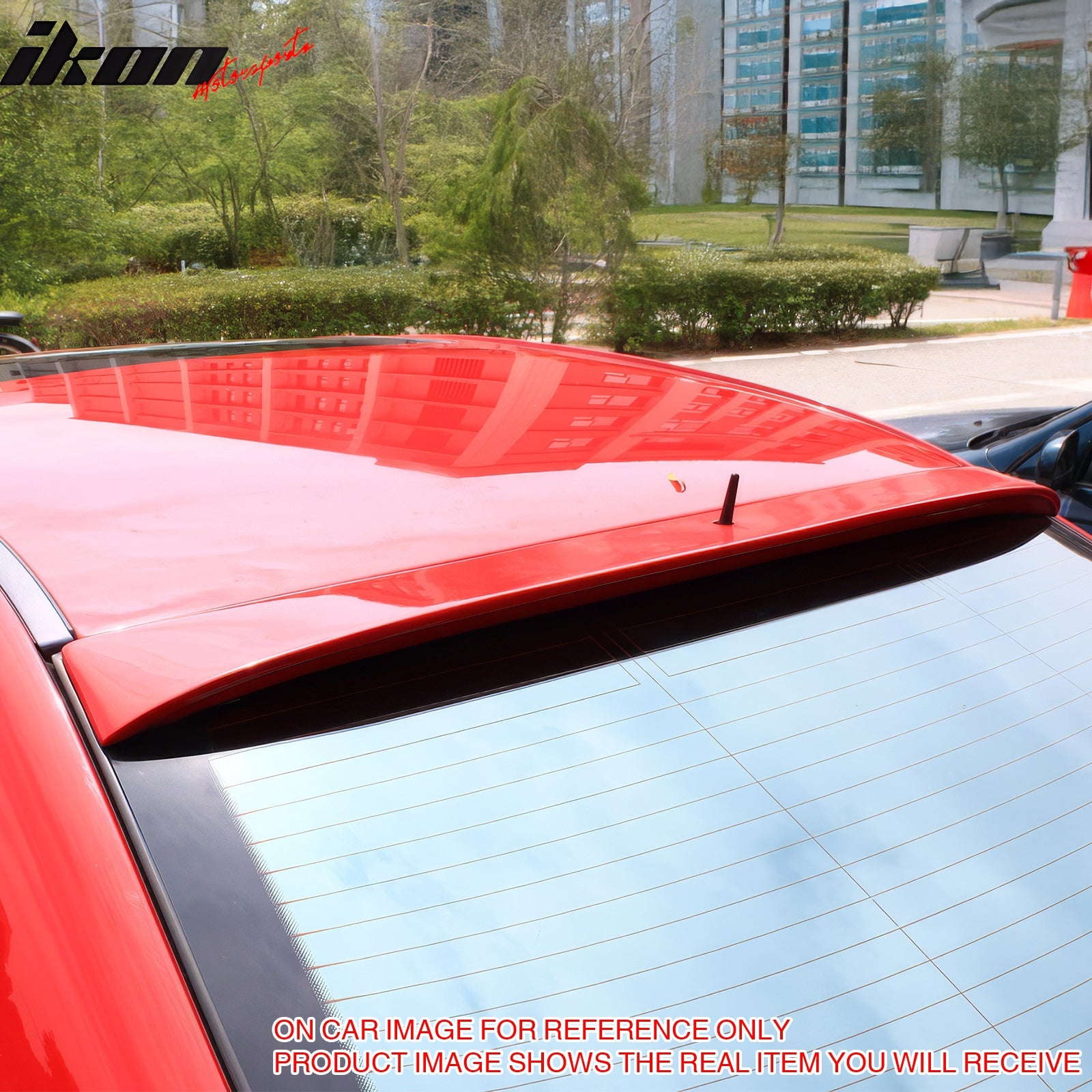 IKON MOTORSPORTS, Rear Window Roof Spoiler Compatible with 2001-2007 Mercedes-Benz W203 C-Class 4-Door, RL Style Painted #744 Brillantsilber Metallic ABS Top Roofline Windshield Visor Spoiler Wing