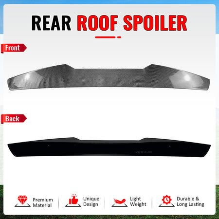 Fits 17-26 Alfa Romeo Giulia V Style Rear Roof Spoiler Carbon Fiber Print ABS
