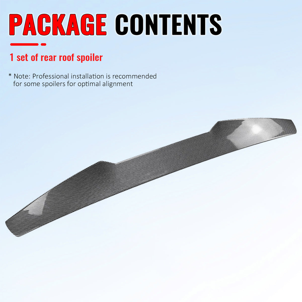 Fits 17-26 Alfa Romeo Giulia V Style Rear Roof Spoiler Carbon Fiber Print ABS