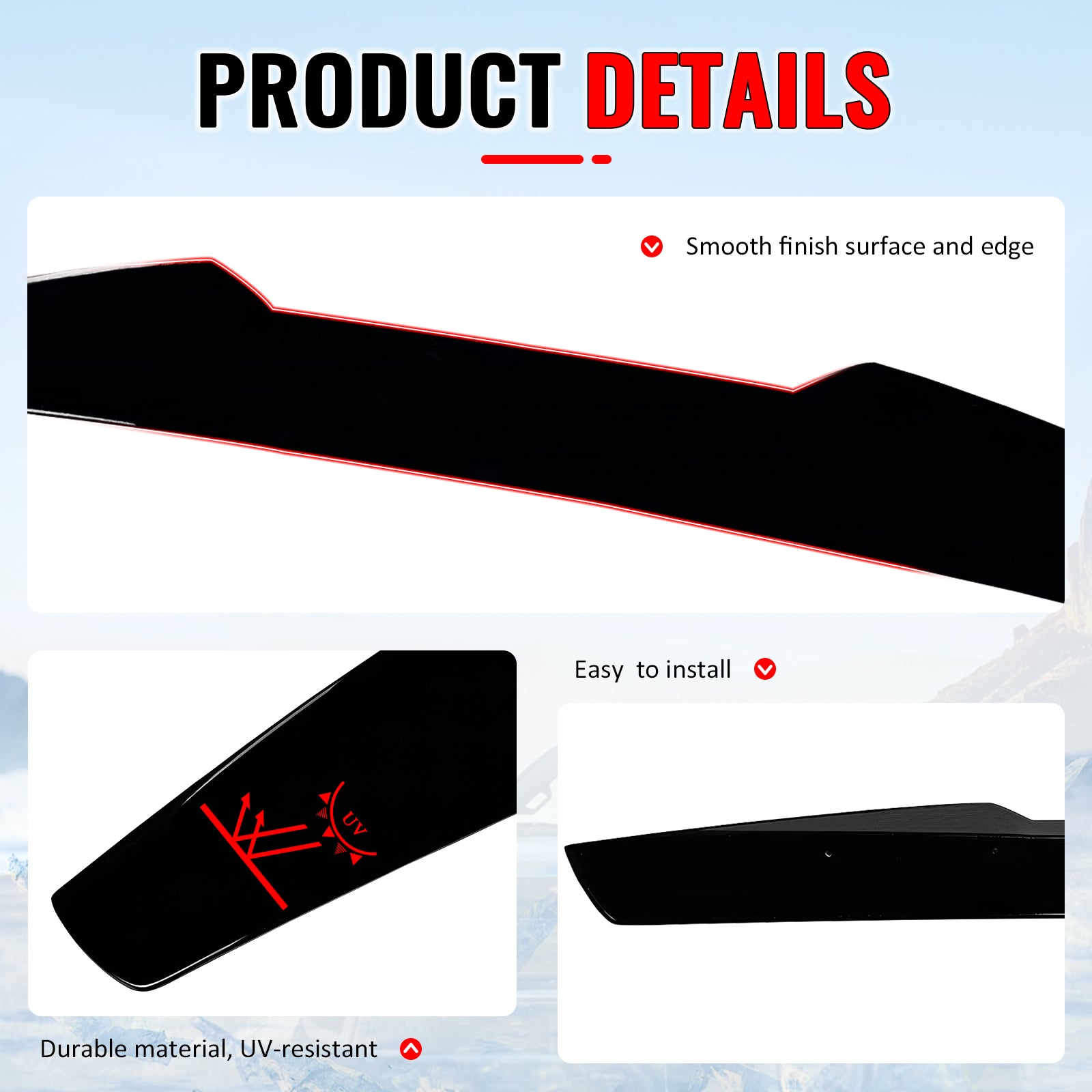 Fits 17-26 Alfa Romeo Giulia V Style Gloss Black Rear Roof Spoiler Wing Lip ABS