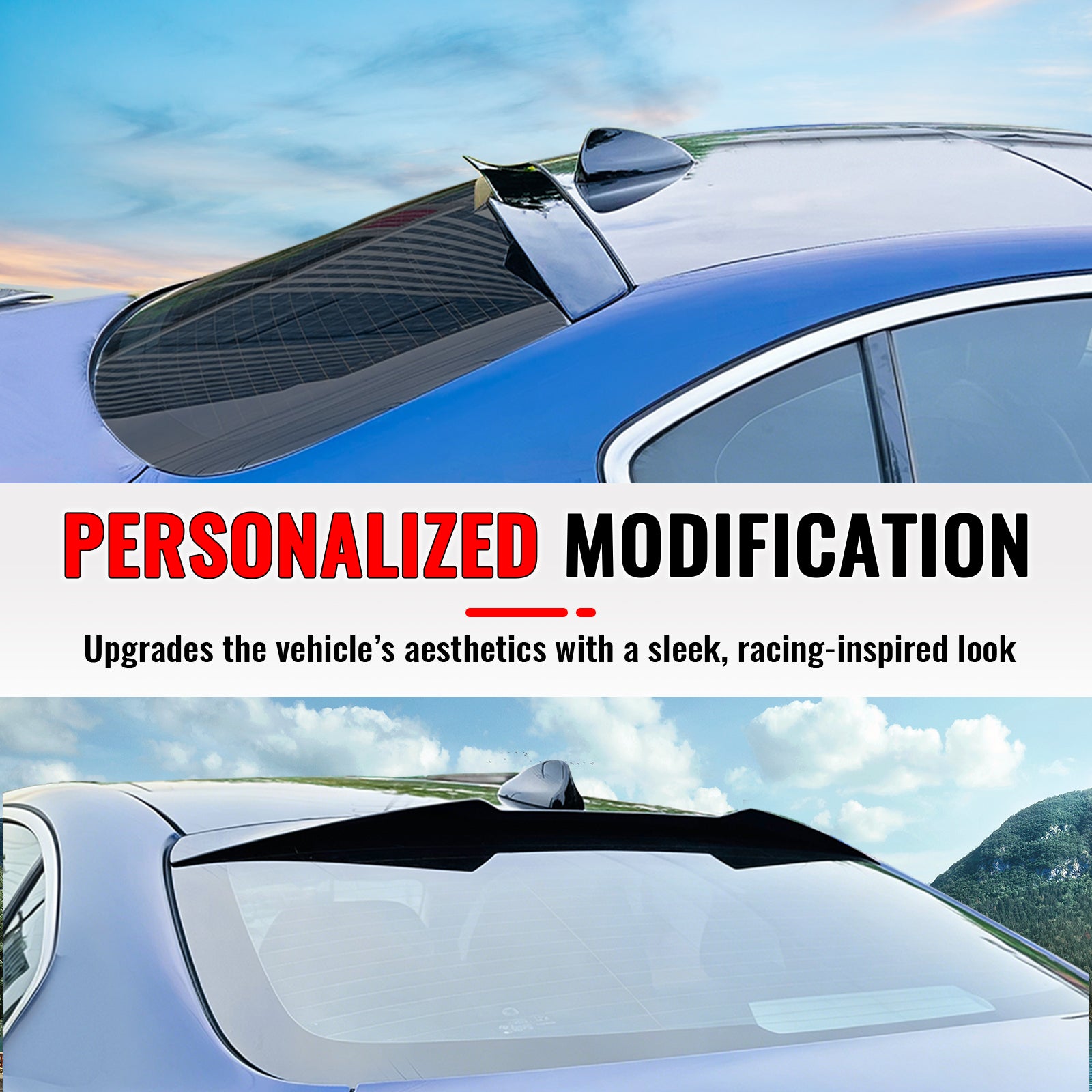 Fits 17-26 Alfa Romeo Giulia V Style Gloss Black Rear Roof Spoiler Wing Lip ABS