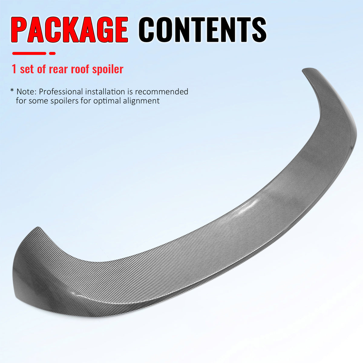 Fits 17-26 Alfa Romeo Stelvio IKON Style Rear Roof Spoiler Carbon Fiber Look ABS