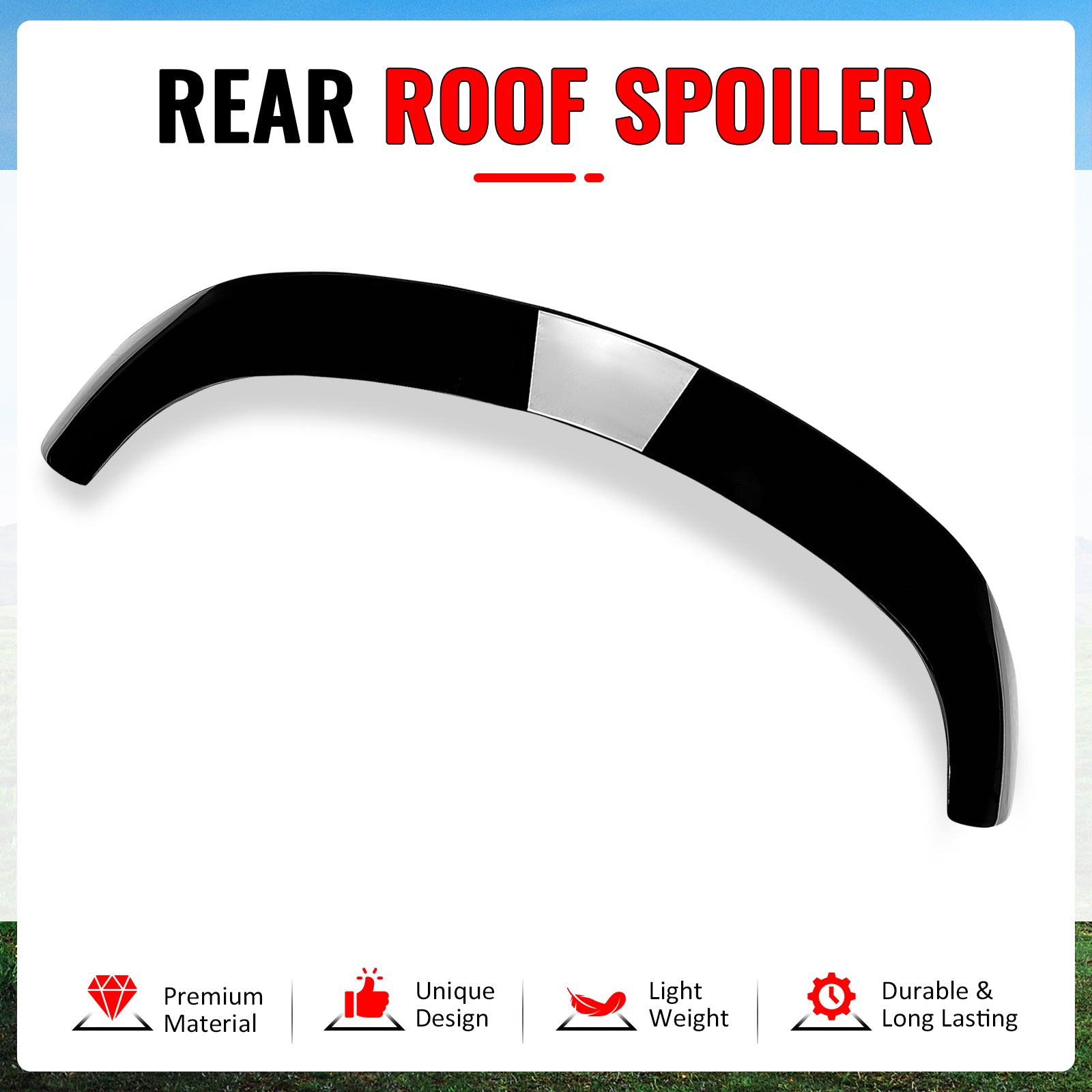 Fits 17-26 Alfa Romeo Stelvio Gloss Black IKON Style Rear Roof Spoiler Wing ABS