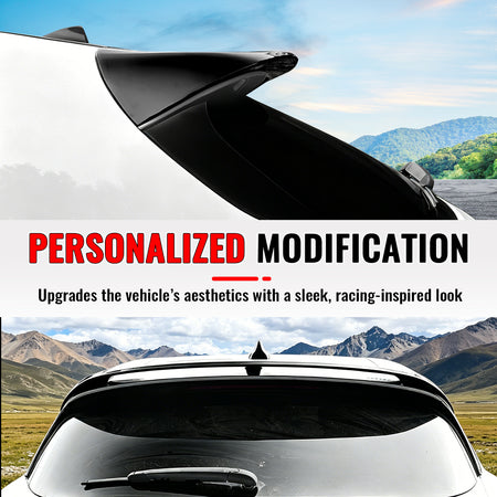 Fits 17-26 Alfa Romeo Stelvio Gloss Black IKON Style Rear Roof Spoiler Wing ABS