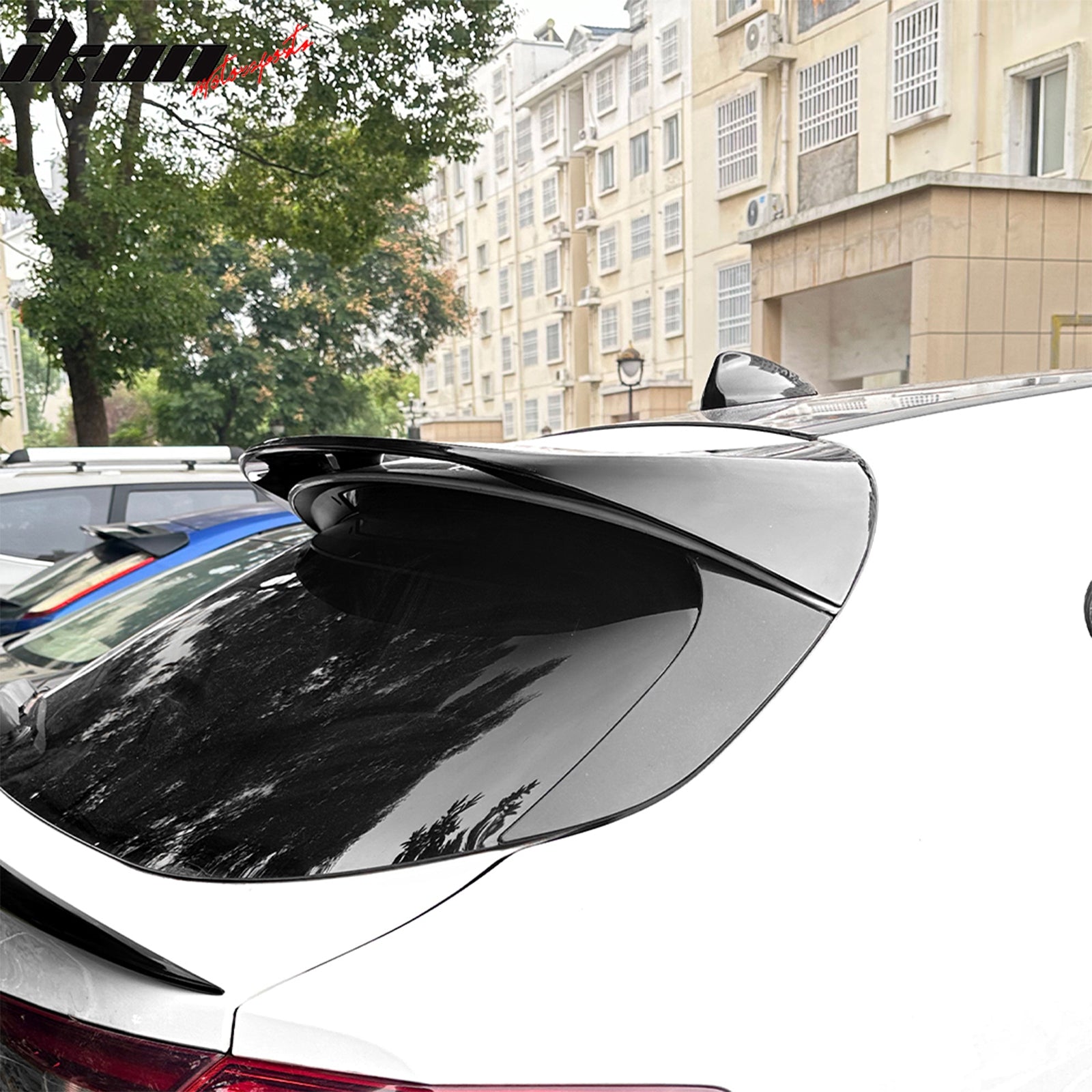 Fits 17-26 Alfa Romeo Stelvio Gloss Black IKON Style Rear Roof Spoiler Wing ABS