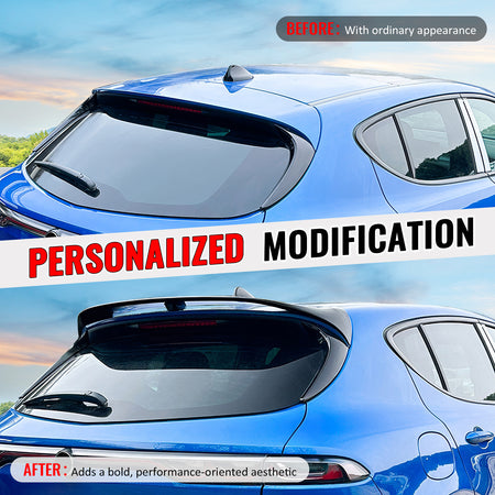 Fits 23-26 Alfa Romeo Tonale V Style Rear Roof Spoiler Deflector Gloss Black ABS