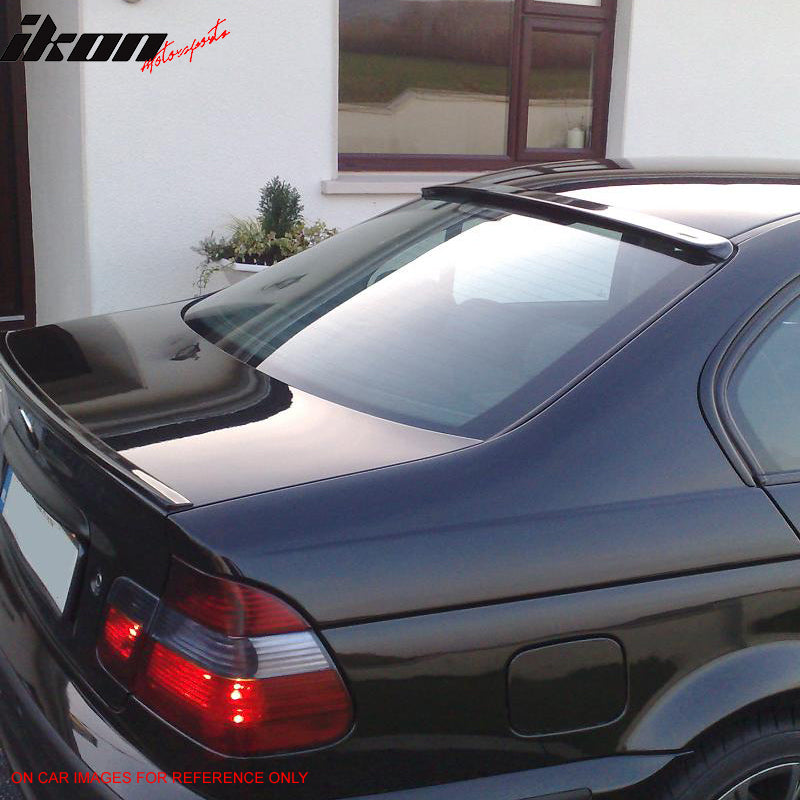 Pre-Painted Roof Spoiler Compatible With 1999-2005 BMW E46 3 Series 4Dr, AC-S Style Matte Black ABS Rear Wind Spoiler Wing Other Color Available by IKON MOTORSPORTS, 2000 2001 2002 2003 2004