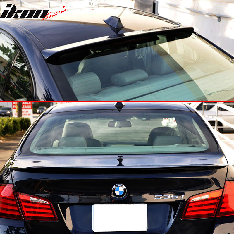 Compatible With BMW F10 5-Series 2011-2016 Rear Roof + Trunk Spoiler Wing Combo