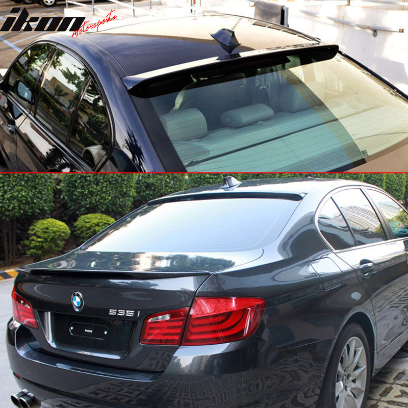 Compatible With BMW F10 5-Series 2011-2016 4Dr Roof + Trunk Spoiler Wing ABS Combo