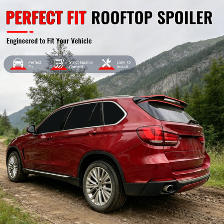 Fits 2014-2018 BMW X5 F15 X5M F85 Roof Spoiler IKON Style Gloss Black ABS