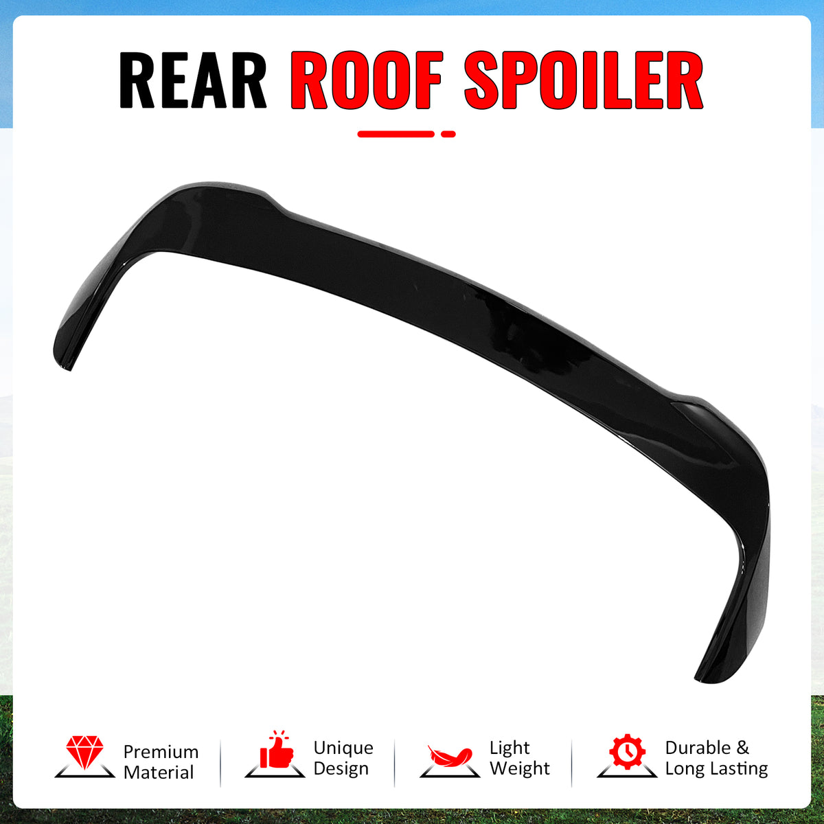 Fits 15-18 BMW X5 F15 X5M IKON Style Gloss Black Rear Window Roof Spoiler ABS