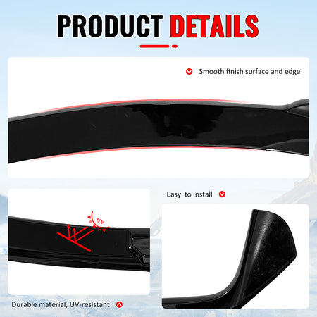 Fits 15-18 BMW X5 F15 X5M IKON Style Gloss Black Rear Window Roof Spoiler ABS