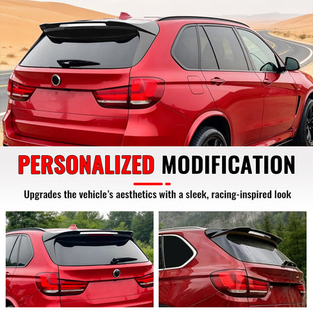 Fits 15-18 BMW X5 F15 X5M IKON Style Gloss Black Rear Window Roof Spoiler ABS