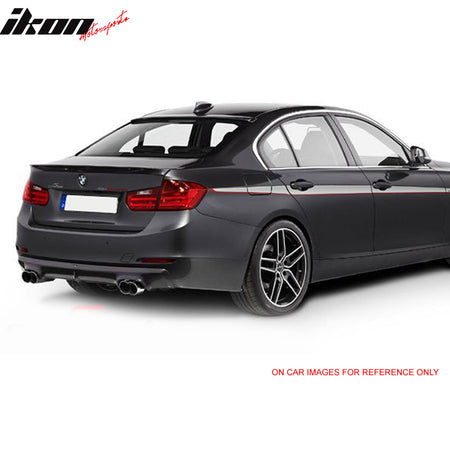 IKON MOTORSPORTS, Roof Spoiler Compatible With 2012-2018 BMW 3-Series F30, AC-S Style Painted Matte Black ABS Rear Wind Spoiler Wing