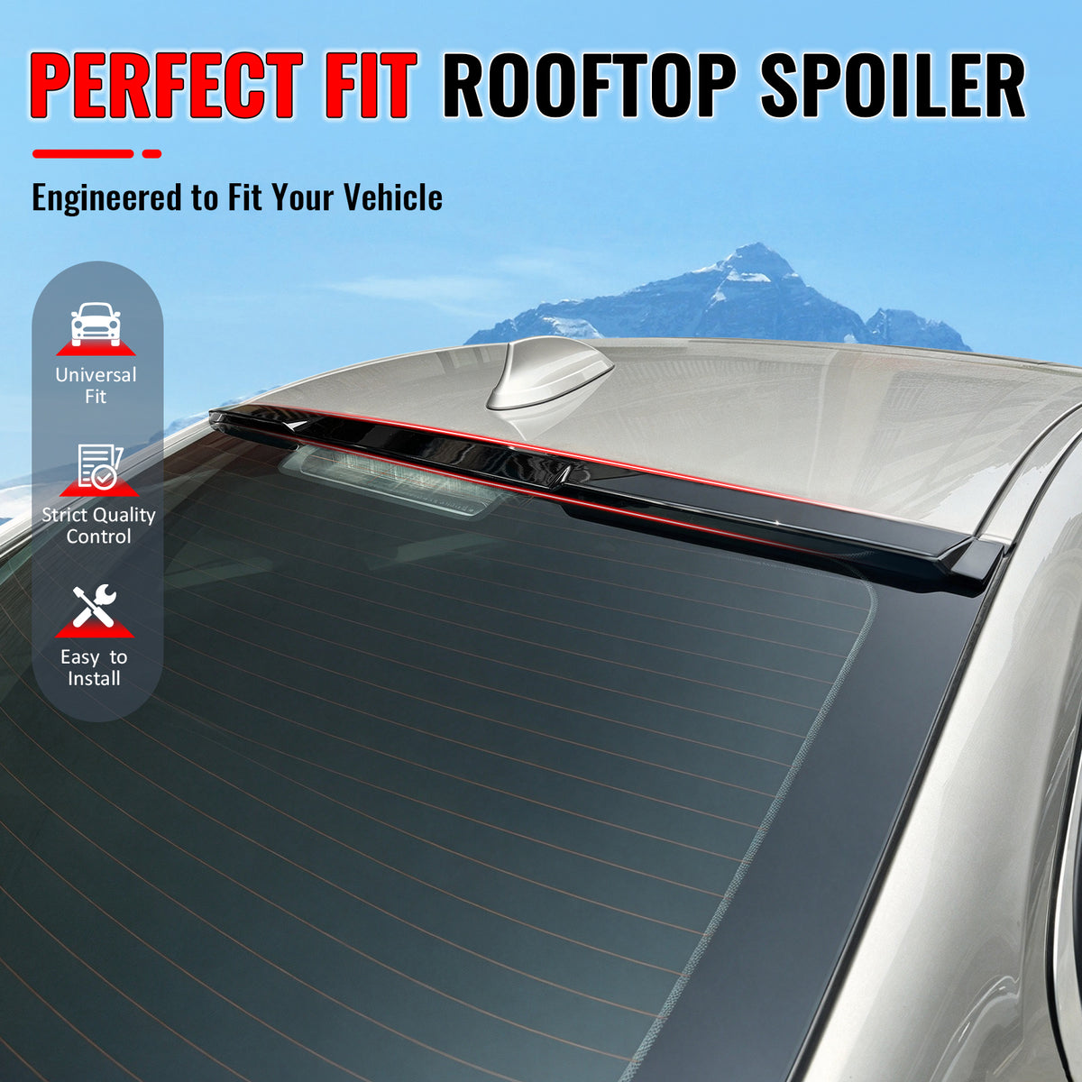 Fit 2012-2018 BMW 3-Series F30 M3 F80 M4 Style Roof Spoiler Gloss Black ABS