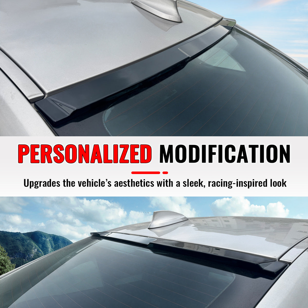 Fits 12-18 BMW 3-Series F30 M3 M4 Style Gloss Black Rear Roof Spoiler Wing ABS