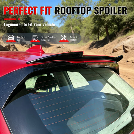 Fits 2018-2024 BMW X3 G01 Roof Spoiler IKON Gloss Black ABS