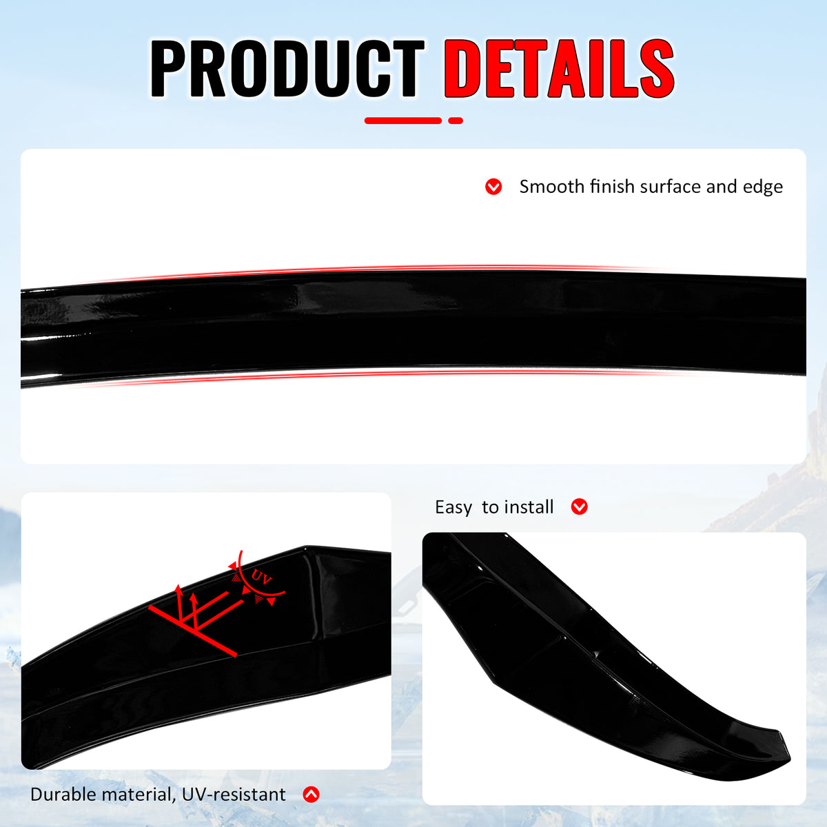 Fits 18-24 BMW X3 G01 IKON Style Gloss Black Rear Window Roof Spoiler Wing ABS