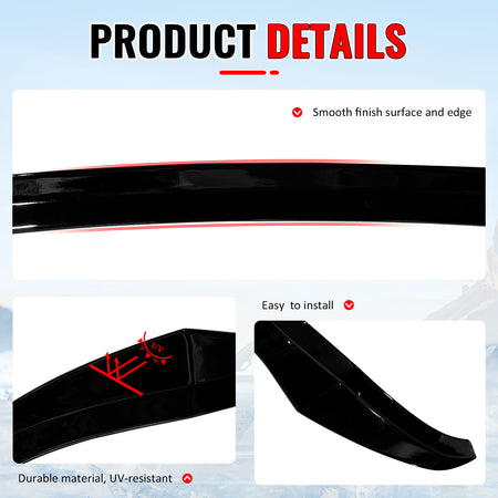 Fits 18-24 BMW X3 G01 IKON Style Gloss Black Rear Window Roof Spoiler Wing ABS