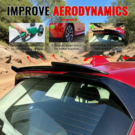 Fits 18-24 BMW X3 G01 IKON Style Gloss Black Rear Window Roof Spoiler Wing ABS