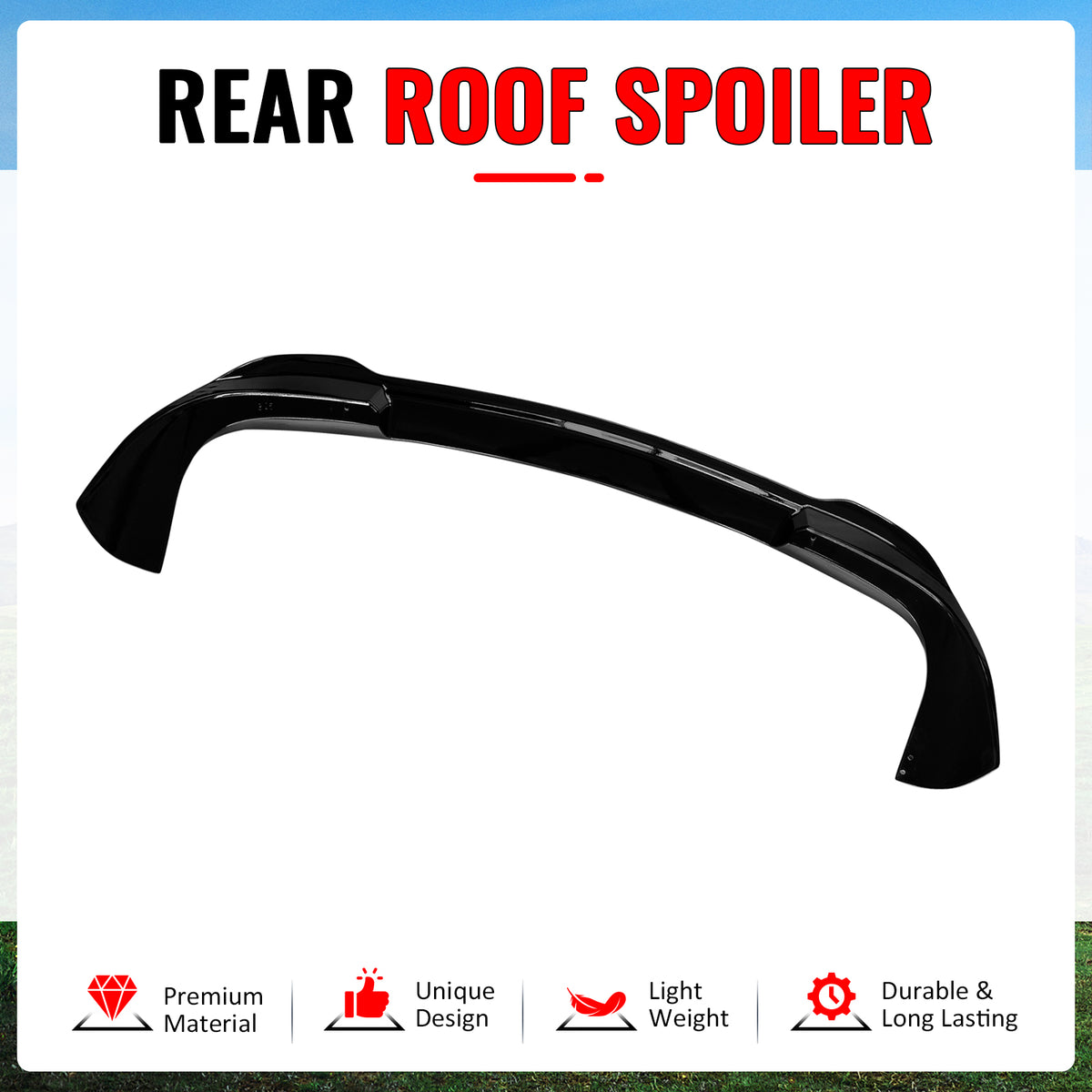 Fits 19-26 BMW X5 G05 MP Style Gloss Black Rear Window Roof Spoiler Wing ABS