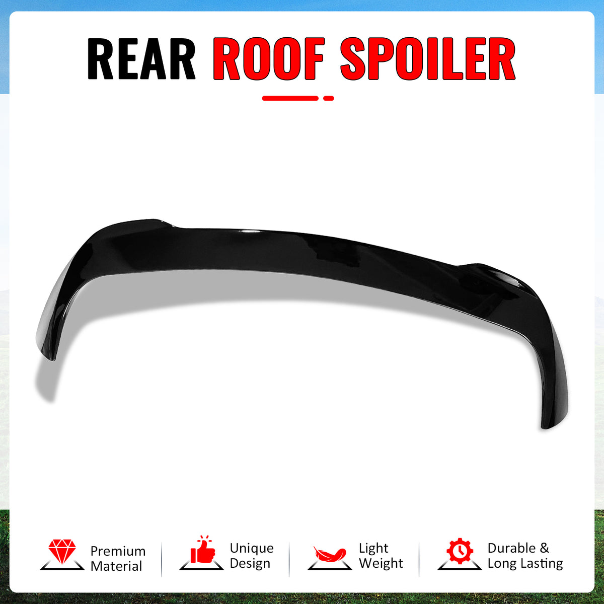 Fits 2019-2026 BMW X7 G07 IKON Style Gloss Black Rear Roof Spoiler Wing Lip ABS