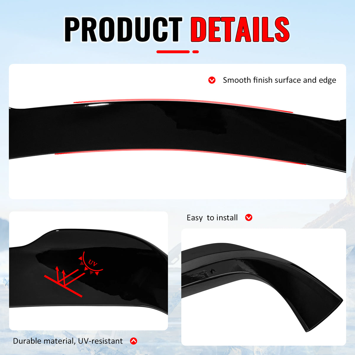 Fits 2019-2026 BMW X7 G07 IKON Style Gloss Black Rear Roof Spoiler Wing Lip ABS