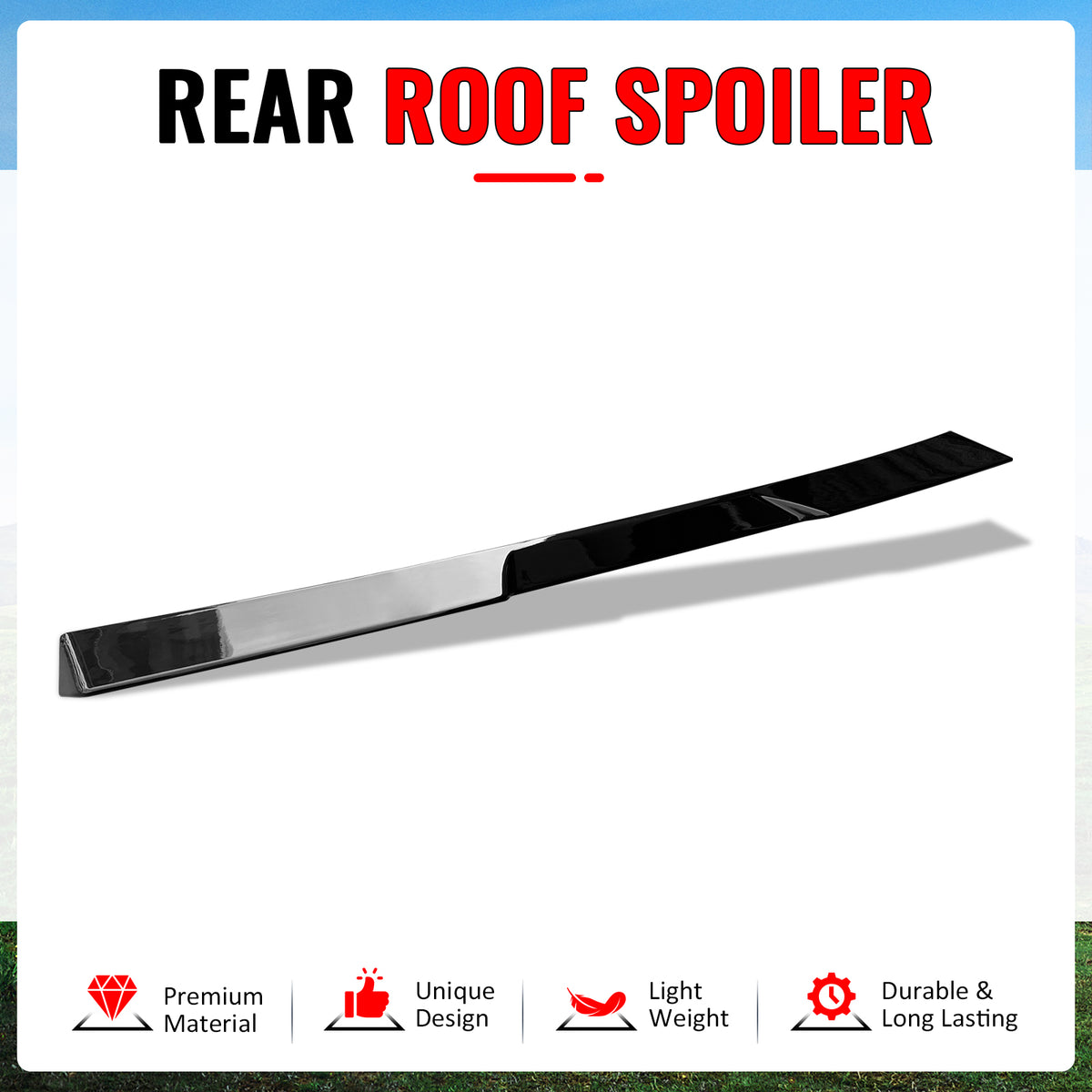 Fits 16-22 BMW G11 G12 7-Series IKON Gloss Black Rear Window Roof Spoiler ABS