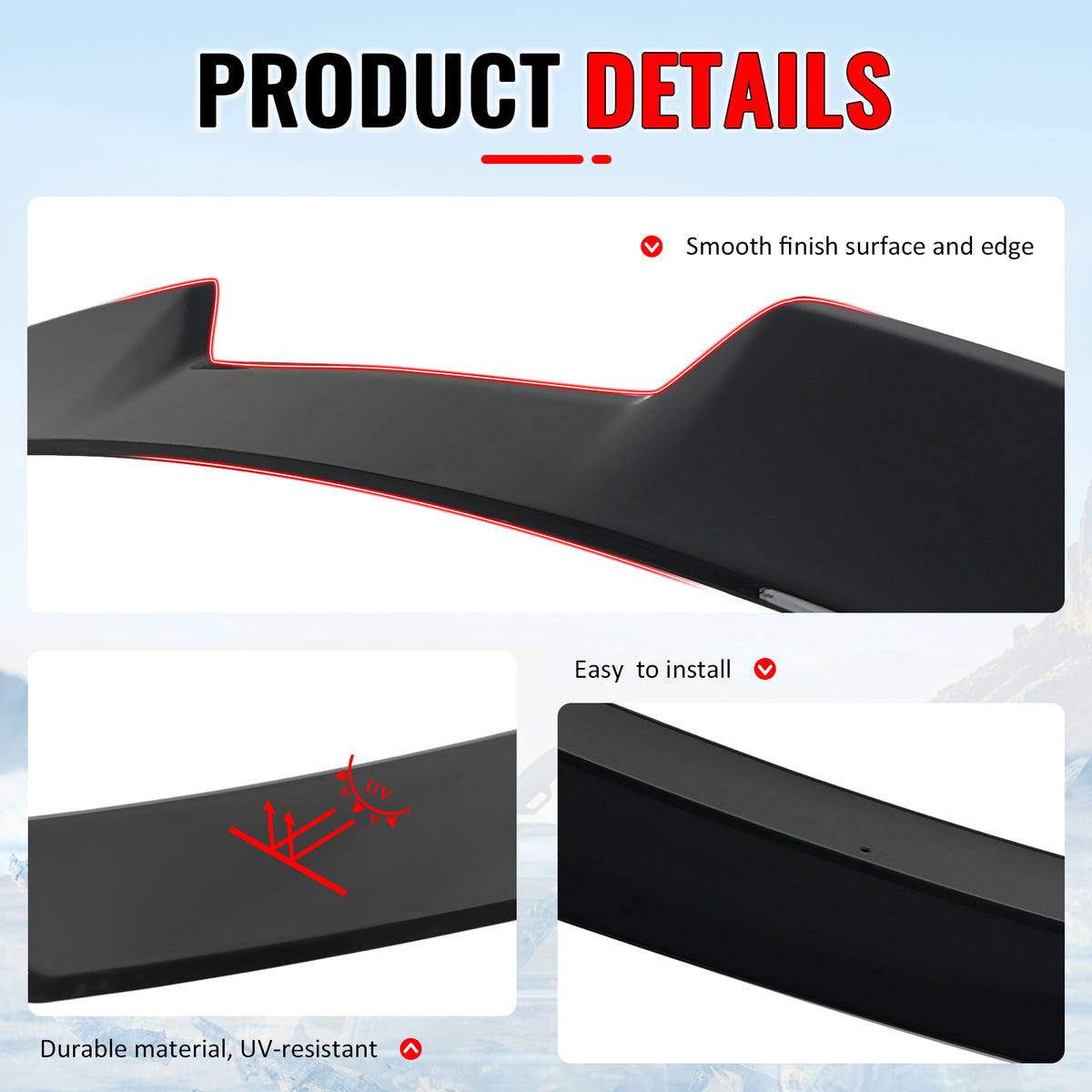 IKON MOTORSPORTS, Rear Window Roof Spoiler Compatible with 2022-2026 BMW G26 4-Series Gran Coupe & i4, V Style ABS Plastic Top Roofline Windshield Visor Spoiler Wing