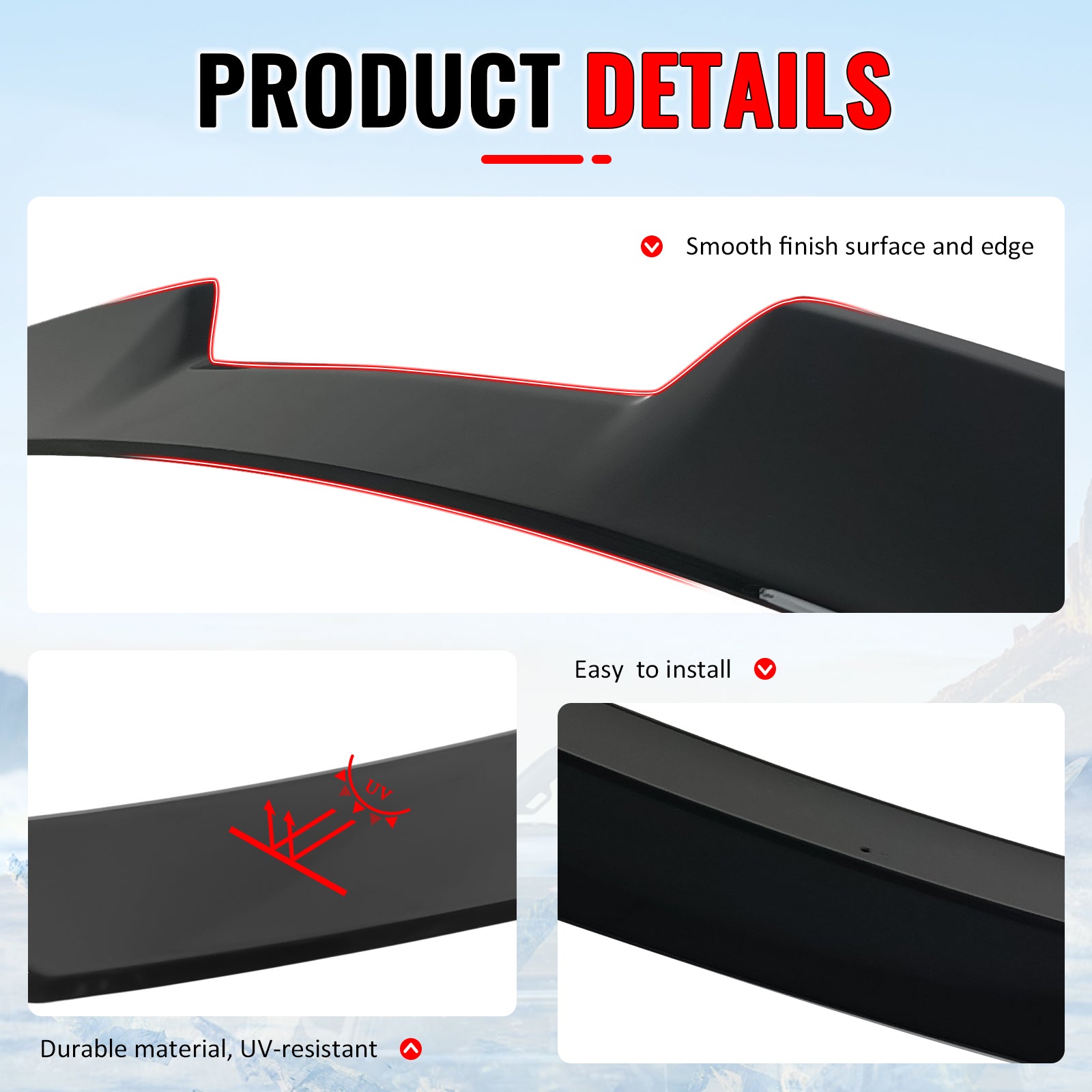 IKON MOTORSPORTS, Rear Window Roof Spoiler Compatible with 2022-2026 BMW G26 4-Series Gran Coupe & i4, V Style ABS Plastic Top Roofline Windshield Visor Spoiler Wing