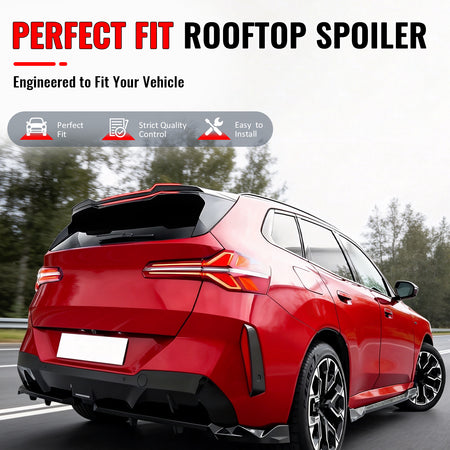 Fits 2025-2026 BMW X3 G45 Roof Spoiler IKON Gloss Black ABS