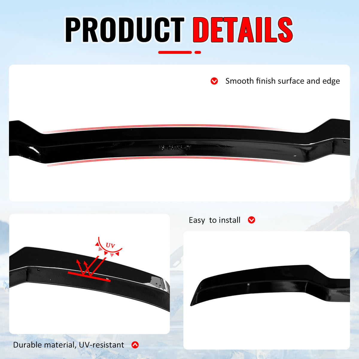 Fits 25-26 BMW X3 G45 IKON Style Gloss Black Rear Window Roof Spoiler Wing ABS