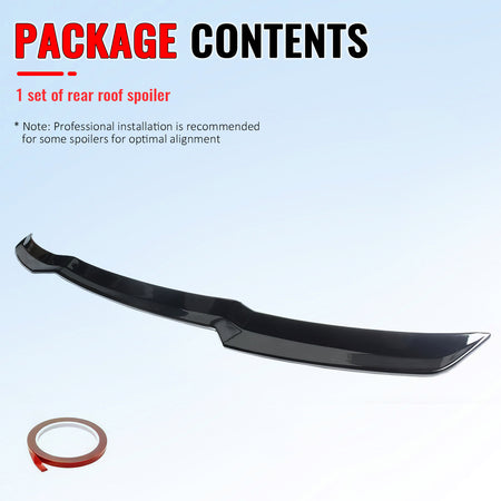 Fits 25-26 BMW X3 G45 IKON Style Gloss Black Rear Window Roof Spoiler Wing ABS
