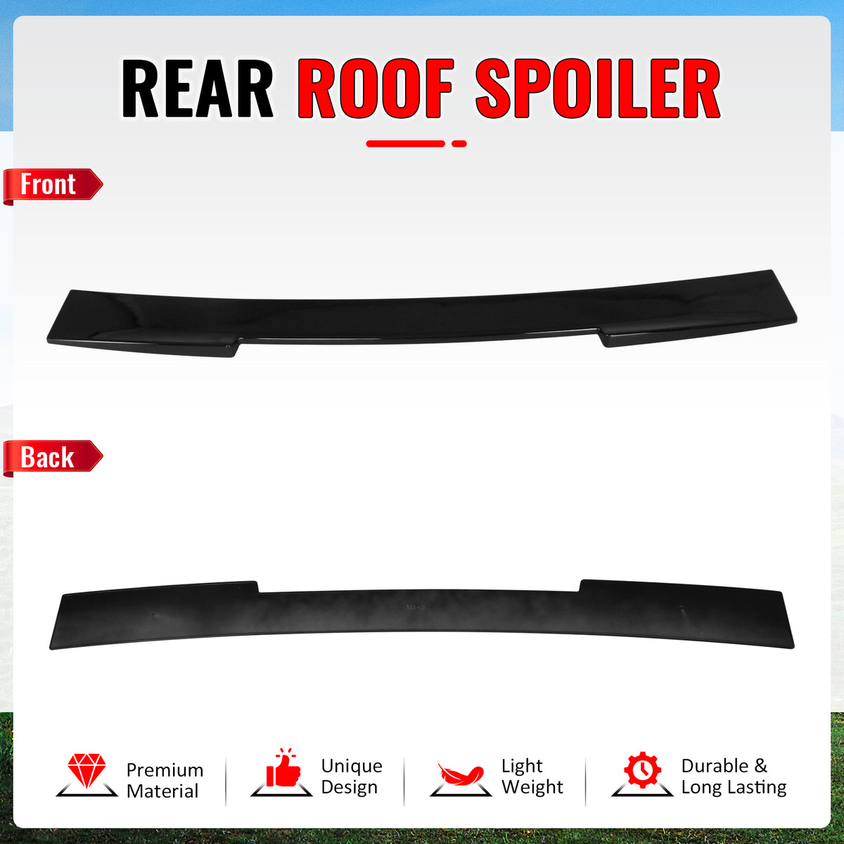 Fits 24-27 BMW G60 5 Series i5 M5 IKON Style Gloss Black Roof Spoiler Wing ABS
