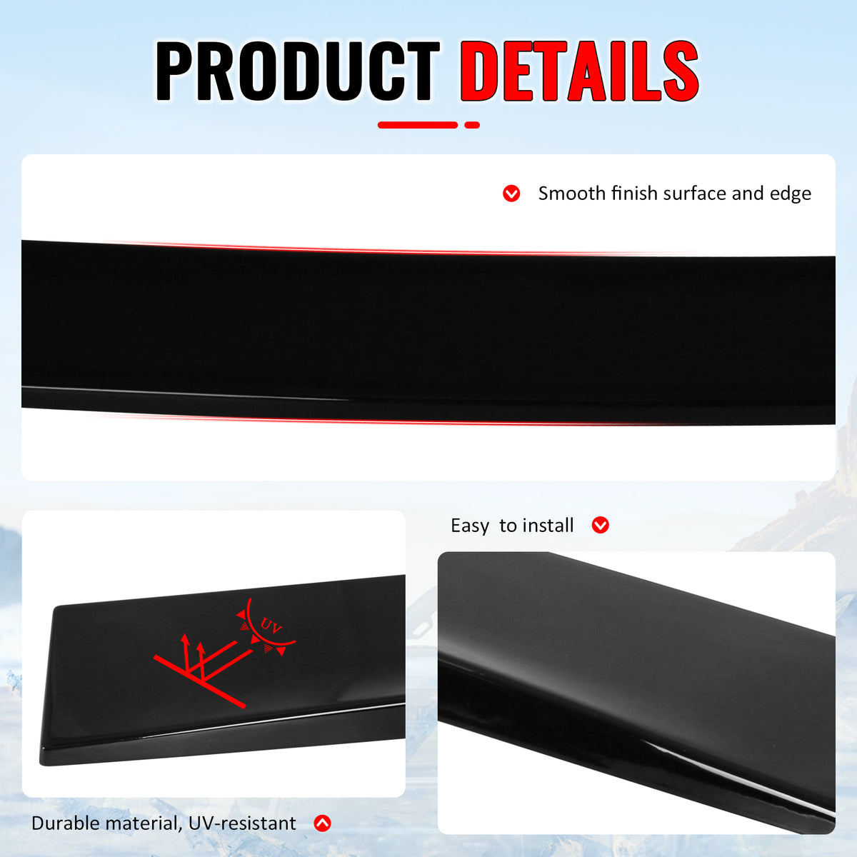 Fits 24-27 BMW G60 5 Series i5 M5 IKON Style Gloss Black Roof Spoiler Wing ABS