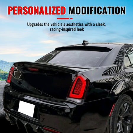 Fits 11-23 Chrysler 300 Rear Window Roof Spoiler Matte Black ABS Top Visor Wing