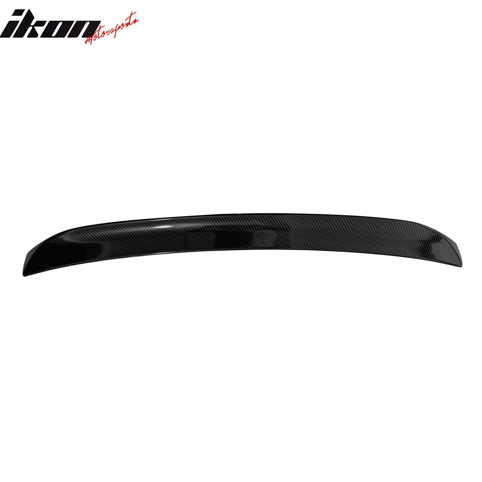 IKON MOTORSPORTS, Rear Window Roof Spoiler Compatible with 2010-2015 Chevrolet Camaro Coupe, Carbon Fiber Print ABS Plastic Top Roofline Windshield Visor Spoiler Wing