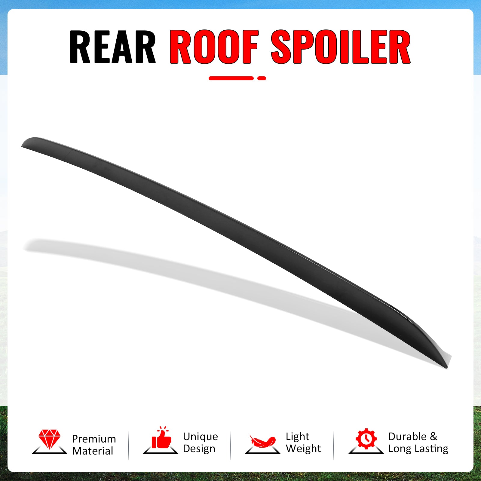 Fits 11-23 Dodge Charger Sedan Gloss Black Roof Spoiler Rear Window Wing Lip ABS