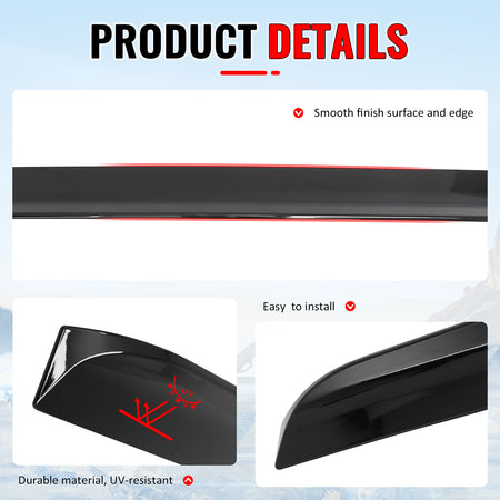 Fits 11-23 Dodge Charger Sedan Gloss Black Roof Spoiler Rear Window Wing Lip ABS