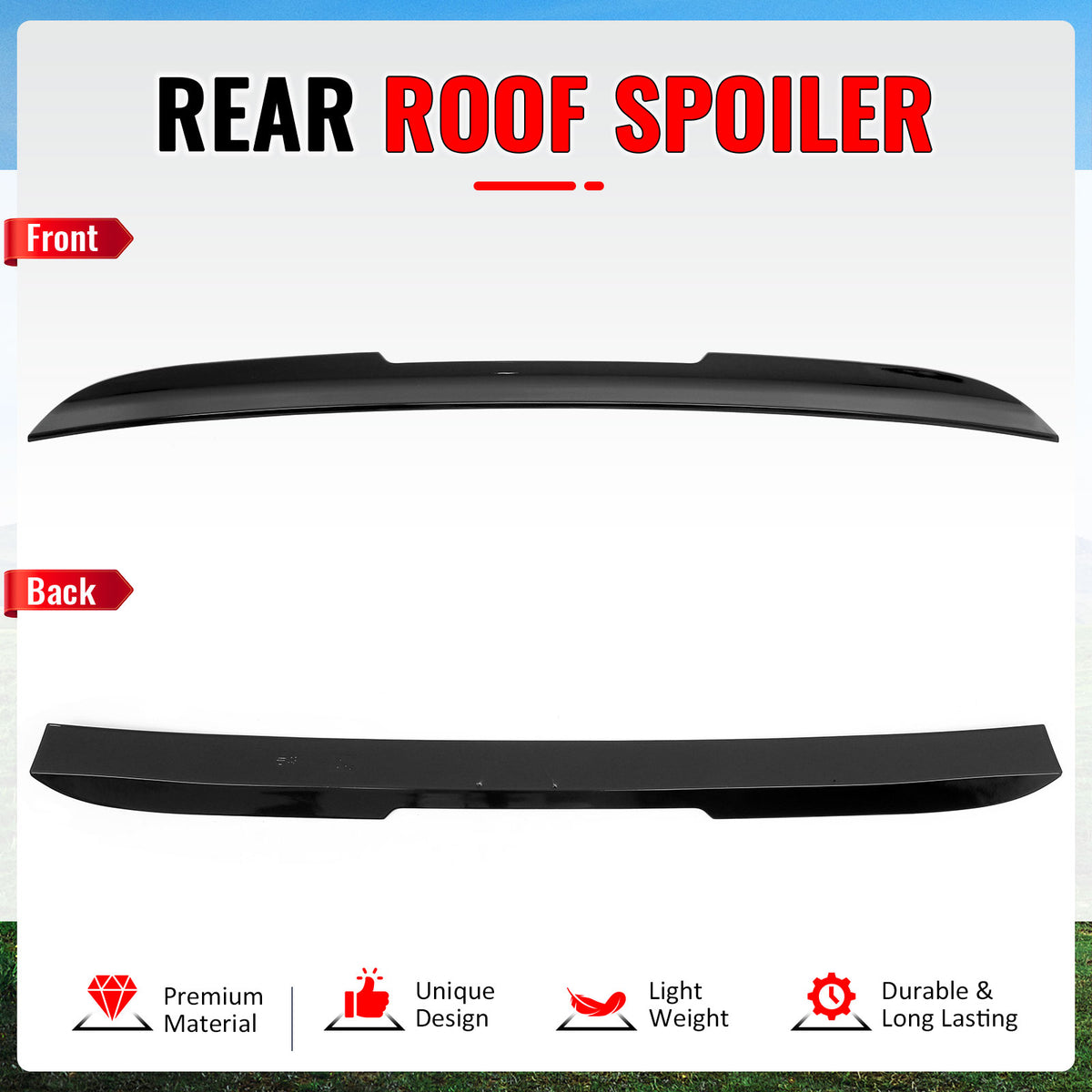 Fits 2011-2023 Dodge Charger M Style Gloss Black Rear Roof Spoiler Wing Lip ABS