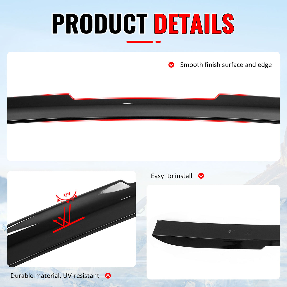 Fits 2011-2023 Dodge Charger M Style Gloss Black Rear Roof Spoiler Wing Lip ABS