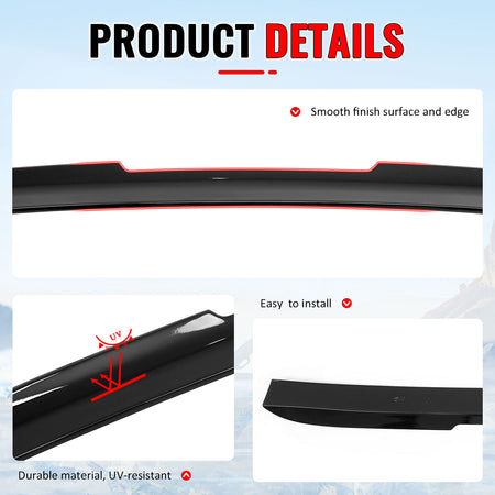 Fits 2011-2023 Dodge Charger M Style Gloss Black Rear Roof Spoiler Wing Lip ABS