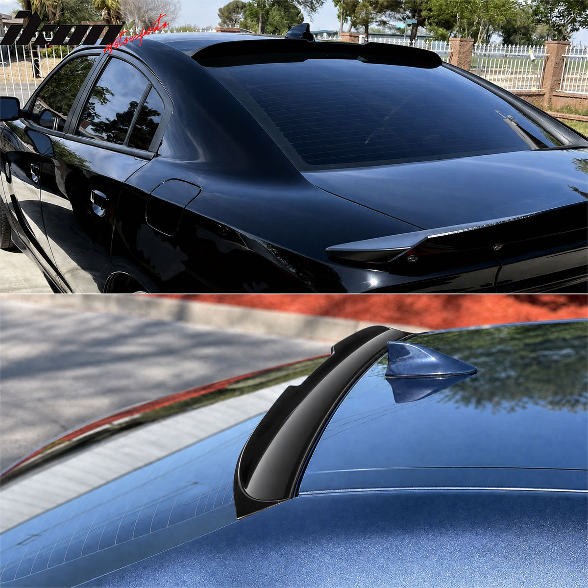 Fits 2011-2023 Dodge Charger M Style Gloss Black Rear Roof Spoiler Wing Lip ABS