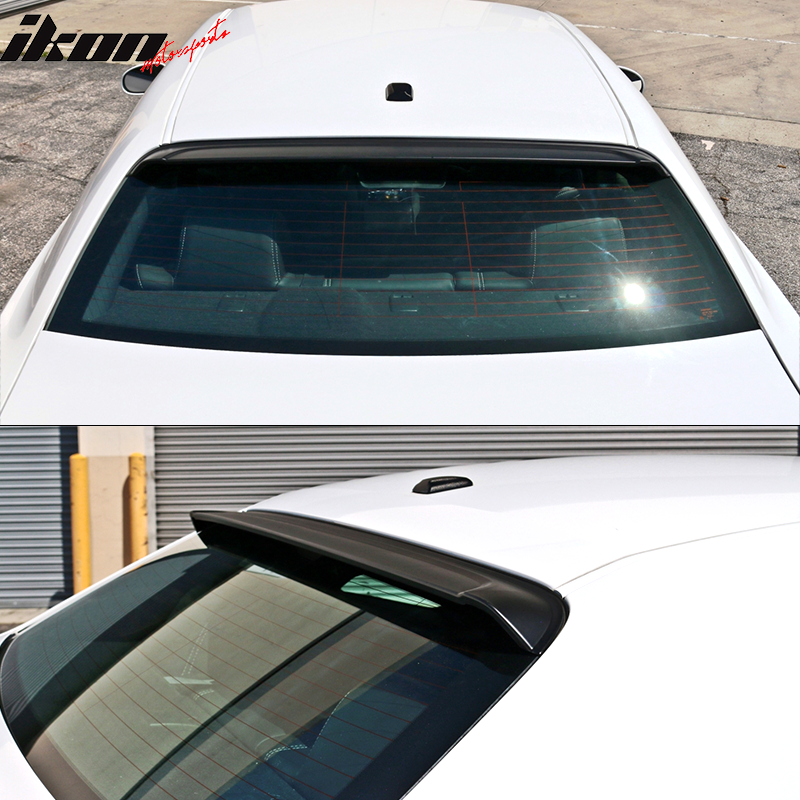 Rear Roof Spoiler Compatible With 2008-2023 Dodge Challenger Ikon Style Unpainted PP by IKON MOTORSPORTS
