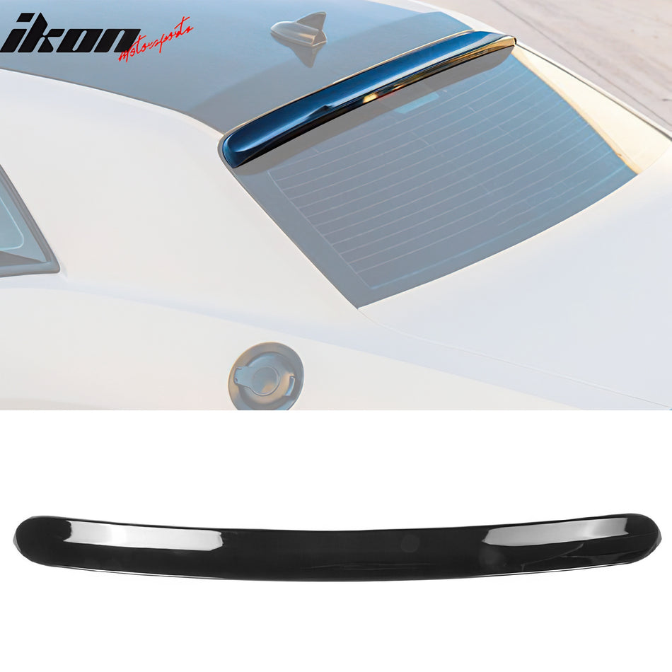 IKON MOTORSPORTS, Rear Window Roof Spoiler Compatible with 2008-2023 Dodge Challenger, ABS Plastic Top Roofline Windshield Visor Spoiler Wing