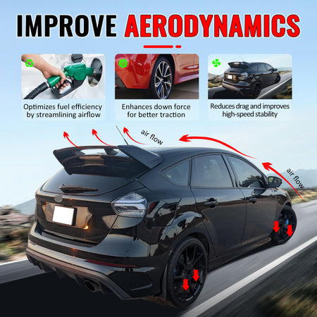For 12-18 Ford Focus Hatchback RS Style Gloss Black Rear Window Roof Spoiler ABS