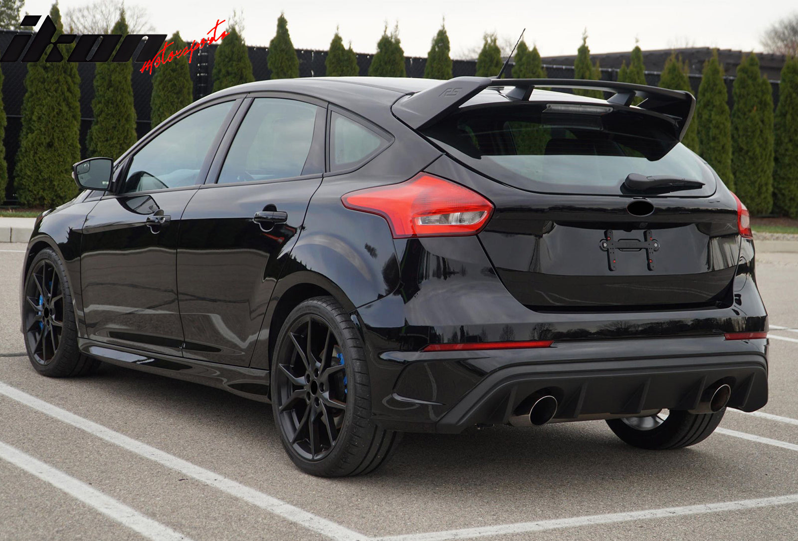 For 12-18 Ford Focus Hatchback RS Style Gloss Black Rear Window Roof Spoiler ABS