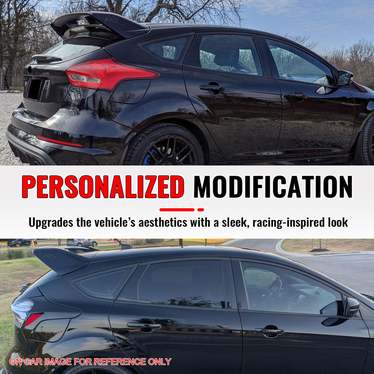 Fits 12-18 Ford Focus MK3 Hatchback RS Style Roof Spoiler Painted #L6 Kona Blue