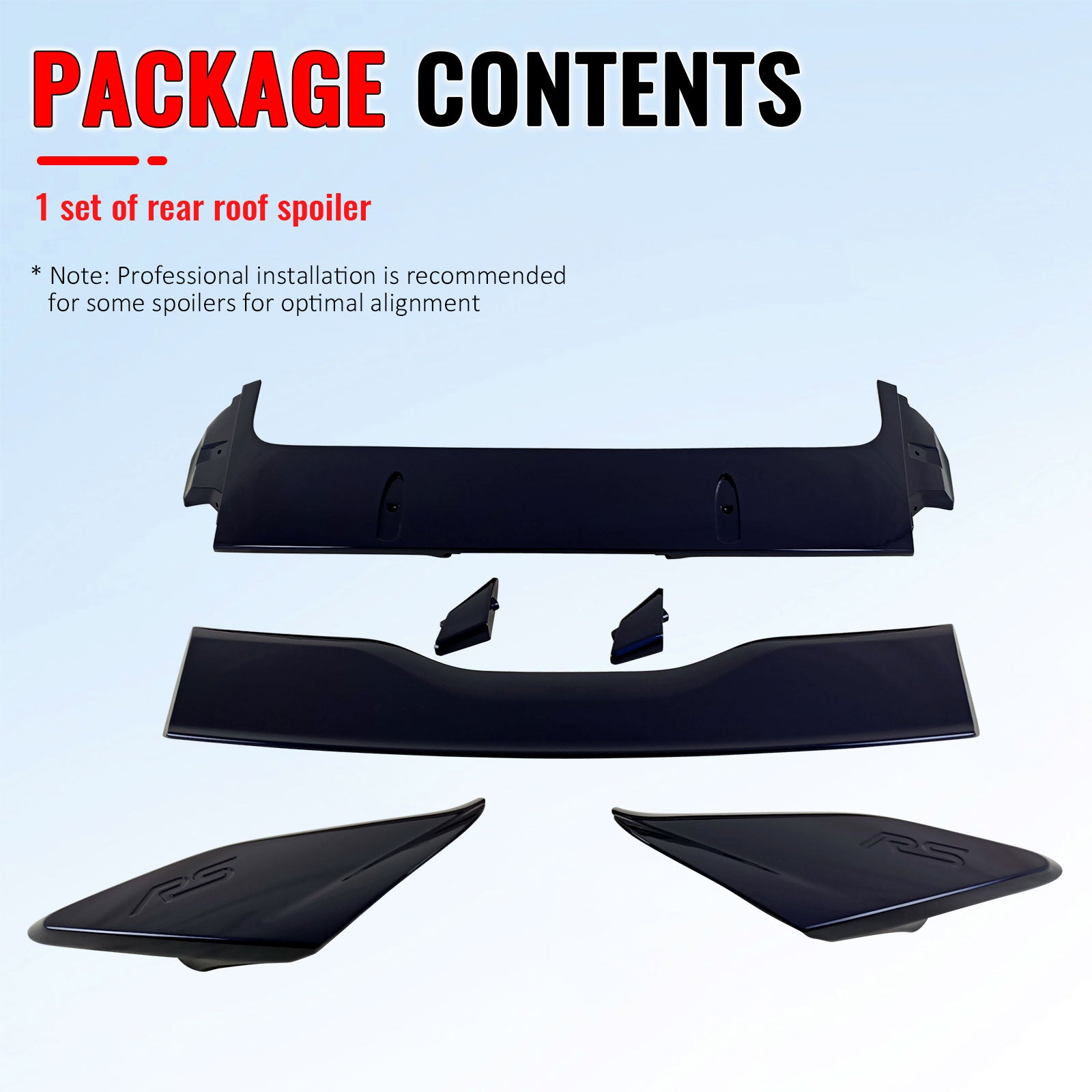 Fits 12-18 Ford Focus MK3 Hatchback RS Style Roof Spoiler Painted #L6 Kona Blue