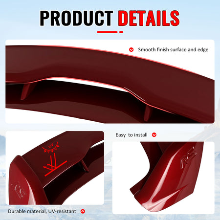 Fits 12-18 Ford Focus MK3 Hatchback RS Style Roof Spoiler Painted #RR Ruby Red